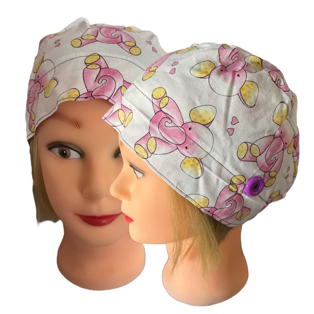 scrub cap,caps for women, surgical cap , adjustable toggle, 100% cotton, USA